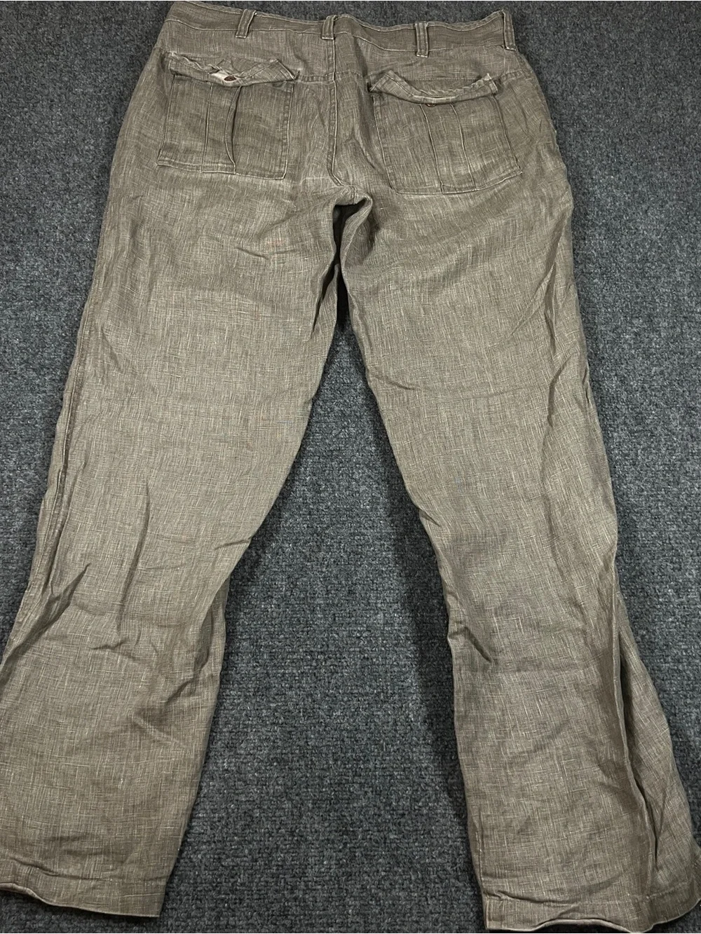 Zara Men's 100% Linen Pants Olive Trousers Size 34x32 Old Money Preppy Summer